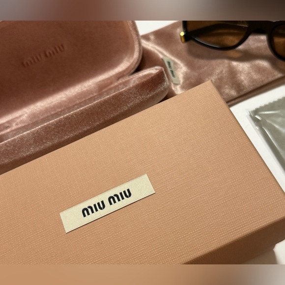 Miu Miu Black Frame Sunglasses with Brown Lenses main image 14